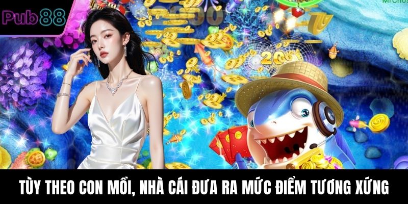 Tùy theo con mồi, nhà cái đưa ra mức điểm tương xứng